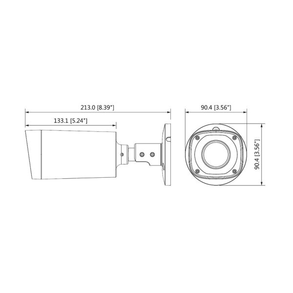 اندازه های دوربین آی پی بالت داهوا DH-IPC-HFW2231RP-VFS-IRE6