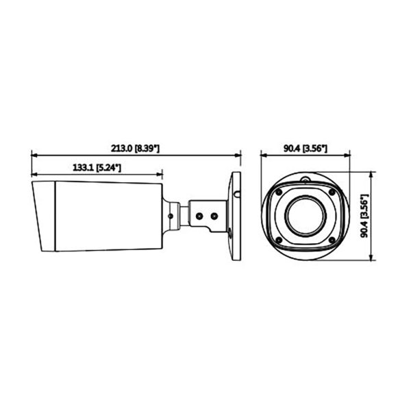 اندازه های دوربین بالت داهوا IPC-HFW2421RP-ZS-IRE6-1